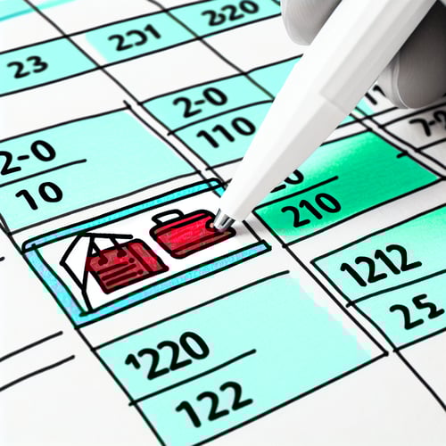 An illustration showing a calendar with highlighte